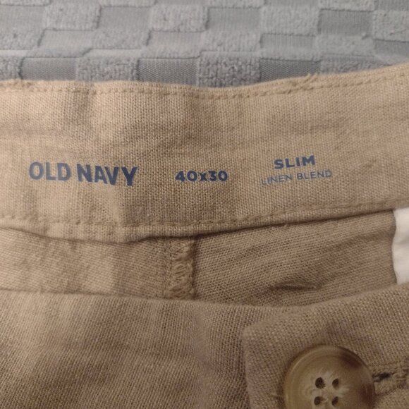 Old Navy Linen-Blend Suit, XL Jacket & 40WX30L Chinos, Light Khaki - Picture 4 of 9